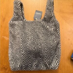 Hat Attack Black and White Faux Fur Tote